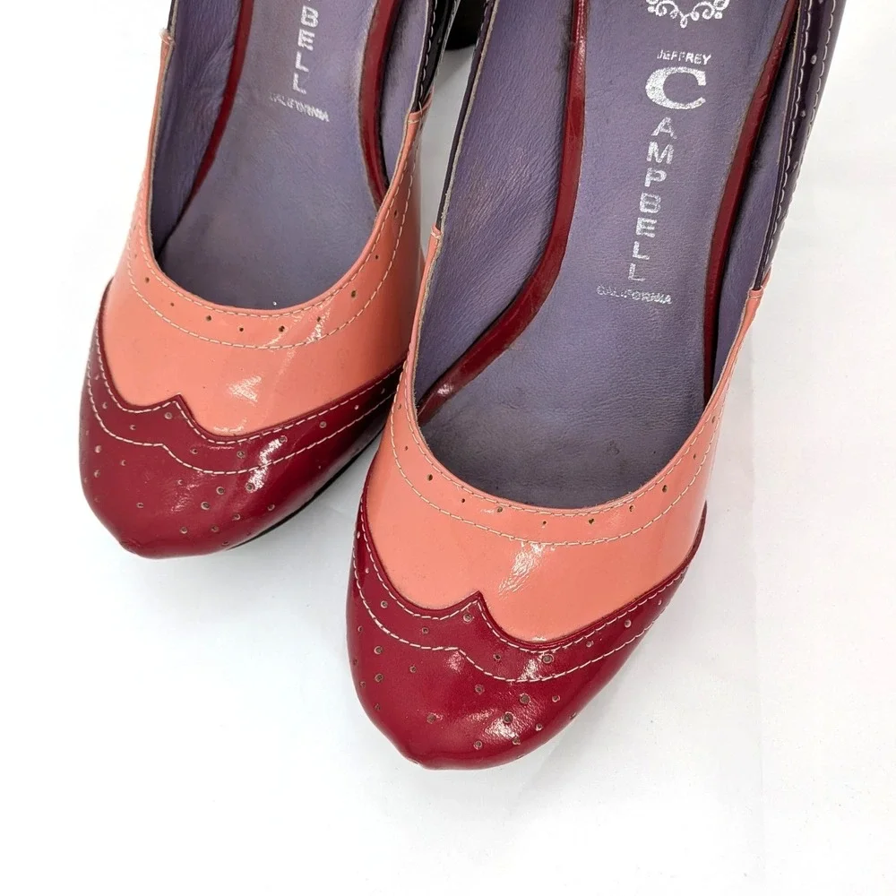 Jeffrey‎ Campbell Colorblock Platform Heels Patent Leather Pumps Size 8